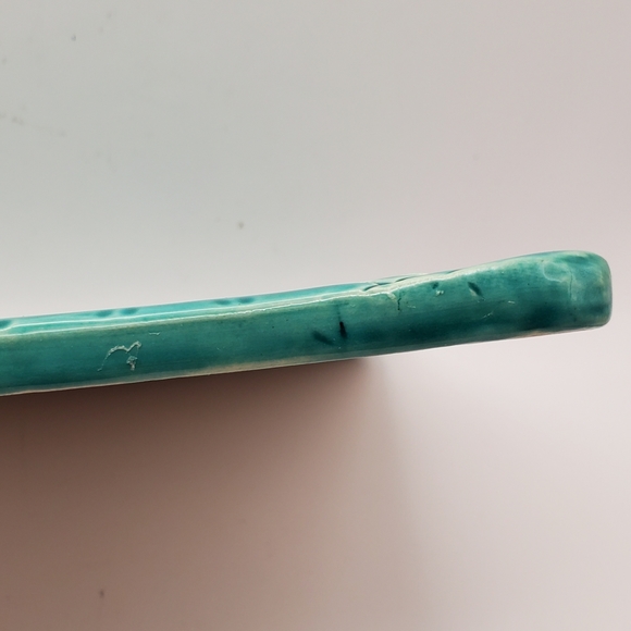 Vintage Soul By Lisa Glaze Teal Art Pottery Trivet Tile Signed Char Murray 8×8" - Picture 8 of 11